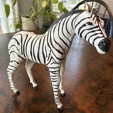 Zebra Leather Wrapped Paper Mache’ Figurine Vintage Animal  picture