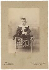 CIRCA 1890'S Named CABINET CARD Adorable Boy w. US Navy Hat Paxton Astoria, OR picture