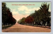 Albion MI-Michigan, South Superior Street Looking North Vintage c1920 Postcard picture