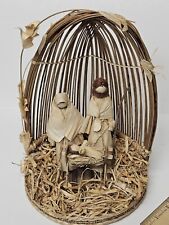 Vintage Nativity Scene Corn Husk Kurt Adler Hand Crafted Philippines 11