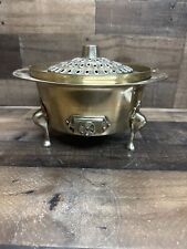 Vintage Korean Brass Hot Pot Brazier Steamer Barbecue Oven Grill Cook  picture