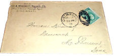 DECEMBER 1888 OHIO & MISSISSIPPI RAILWAY COMPANY ENVELOPE B&O PREDECESSOR picture