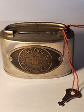 Vintage Collectible First National Bank Dearborn, Michigan Coin Bank with Key picture