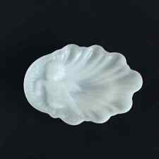 Vintage Avon Cherub Angel Cupid White Milk Glass Shell Soap Trinket Jewelry Dish picture