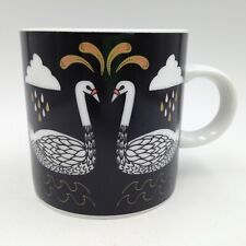 Two Swans Swimming Coffee Mug Black White Gold Ceramic Danica Studio picture