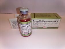 POLIO VACCINE VIAL Antique Medical RX Pharmacy apothecary Lilly RARE medicine picture