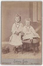 CIRCA 1890s CABINET CARD TWO CUTE YOUNG SISTERS SAN FRANCISCO CALIFORNIA picture