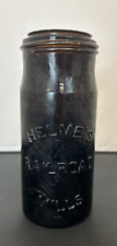 Helme's Railroad Mills Snuff Jar without Lid Dark Brown Glass FS Bnfts Charity picture