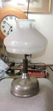 Old Coleman Quick lite Gas Table Lamp Lantern Milk Glass Shade picture