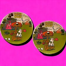 Vintage 1976 Animal Crackers Melamine Plates Set of 2 Retro Cartoon Memorabilia picture