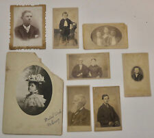 antique set of 8 family photographs of people picture