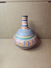 Vintage Mexican terra cotta Water Jug, hand painted Folk Art 10” Tall picture