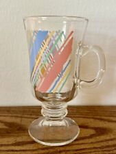 Vintage 80s Pastel Libby Glass Irish Coffee Mug picture