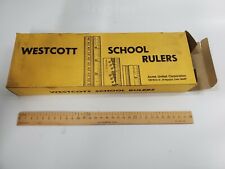 Vintage Box of WESTCOTT SCHOOL RULERS 30 cm Wood (30 pieces) New Old Stock picture