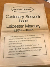 Rare Leicester Mercury 100 Years of News 1874-1974 Centenary Souvenir 31/1/74 picture
