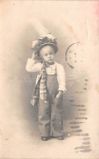 RPPC Cute Young Child with Big Floral Hat 1908 Photo Postcard picture
