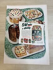 S and W Glace Cake Mix Holiday Dessert Vintage 1953 Print Ad Life Magazine picture