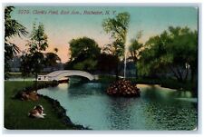 1913 Clarks Pond East Ave. Fountain Rochester New York Vintage Antique Postcard picture