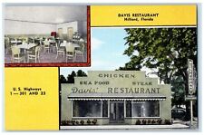 c1950 Davis Restaurant Dining Set Up Entrance View Hilliard Florida FL Postcard picture