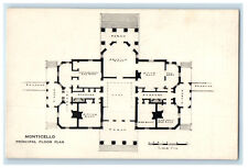 c1940's Home of Thomas Jefferson Monticello Principal Floor Plan NY Postcard picture
