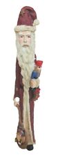 Vintage '90s Skinny Santa Claus Hand Painted Resin Christmas Figurine 8.5