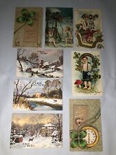 A Happy New Year Postcard Lot of 8 Circa 1910 Unposted Vintage Antique picture