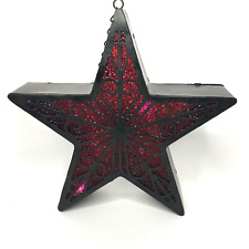 Vintage Holiday Time Red Star Lights Battery Operated LED 9 in Moroccan Style picture