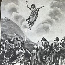 Antique 1880s The Ascension Of Jesus Christ Stereoview Photo Card P3137 picture