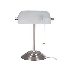 17466016 Traditional Bankers Desk Lamp With Glass Shade 13.5