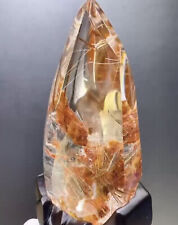 A+Natural Rutile Quartz Obelisk Hair Crystals Tower Wand Point Energy Gems+Stand picture