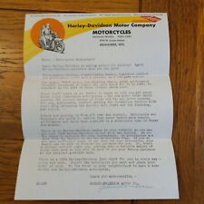 Vintage Harley Davidson Letter 1934 sales letter picture