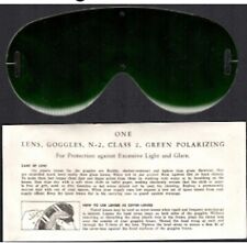 WW II Era Polaroid Goggle Aviation Lenses - Green Polarizing - in Original Pack picture
