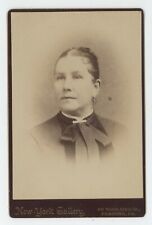 Antique Circa 1880s Cabinet Card Lovely Older Woman With Earrings Reading, PA picture