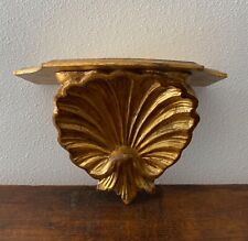 Vintage Italian Florentine Wall Shelf with Clam Shell Motif Gold Finish picture