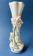 Perfect White Vase With 3D Lily Flowers - Beautiful detail approx. 7.5” Tall picture