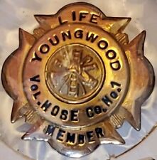 Youngwood Pennsylvania Volunteer Fire Department Life Member Pin Vintage picture