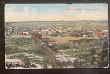 ANTIQUE POSTCARD 1908 ROUNDUP, MONTANA, BIRD'S EYE VIEW COLORIZED PANORAMA picture