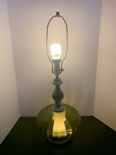 Vintage Mid Century Modern circa 1970's Table Lamp Green Glass Night Light Base picture
