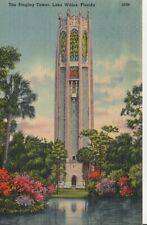 The Singing Tower Lake Wales Florida Edward Bok Vintage Linen Postcard picture