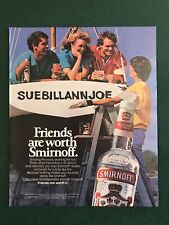 1985 Smirnoff Vodka Vintage Advertisement Print Ad Friends Are Worth It picture
