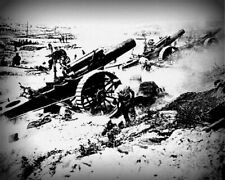 British guns fire- elevated position mobile mount 8x10 World War I WW1 Photo 10 picture