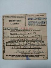 Vintage 1940-1943 New York State Operators Drivers License Brooklyn NYC DMV picture