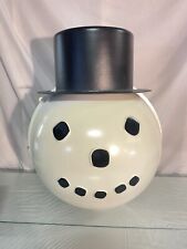 Vintage Christmas Snowman And Top Hat Lamplighter 19” X 25” picture