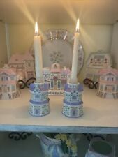 Lenox Village Candlesticks Set Of Two (2) Fine Porcelain 1997 Mint Condition picture