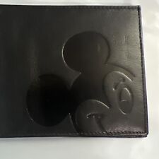 Black Genuine Leather Disney Mickey Mouse Wallet 4 1/2 inches x 3 1/2 inches picture