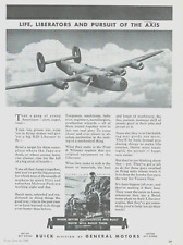1943 WWII BUICK General Motors B 24 LIBERATOR bomber aviation plane ART PRINT AD picture