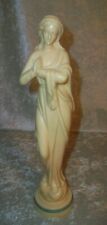 Vintage Slender Virgin Mother Mary Ivory Colored Hard Plastic Figurine Statue picture