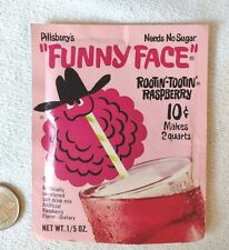 FUNNY FACE Pillsbury ROOTIN'-TOOTIN' RASPBERRY Sealed Pack VTG DRINK MIX 70s-90s picture