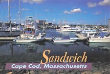 Postcard MA Cape Cod Sandwich Harbor Fishing Boats Yachts New England picture