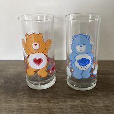 2 Vintage Care Bears Grumpy Bear & Tenderheart 1983 Pizza Hut Drinking Glass picture